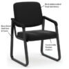 OfficeSource | Value Collection | Sled Base Guest Chair with Antimicrobial Vinyl Upholstery and Black Frame - Image 9