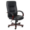 OfficeSource Spencer Collection Executive High Back Swivel Tilt with Mahogany Frame