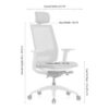 OfficeSource | Palma | High Back, Ribbed Mesh Task Chair & Headrest - Image 17