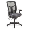 OfficeSource | CoolMesh | Multi-Function, High Back Mesh Back Chair with Antimicrobial Upholstered Seat and Black Frame - Image 3