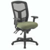 OfficeSource | CoolMesh | Multi-Function, High Back Mesh Back Chair with Antimicrobial Upholstered Seat and Black Frame - Image 4