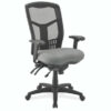 OfficeSource | CoolMesh | Multi-Function, High Back Mesh Back Chair with Antimicrobial Upholstered Seat and Black Frame - Image 5
