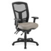 OfficeSource | CoolMesh | Multi-Function, High Back Mesh Back Chair with Antimicrobial Upholstered Seat and Black Frame - Image 2