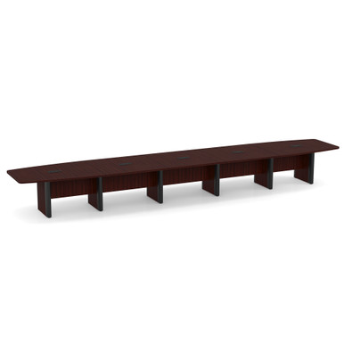 OfficeSource | OS Laminate Conference Tables | Expandable Boat Shaped Conference Table with Elliptical Base - 21.8' - Image 4