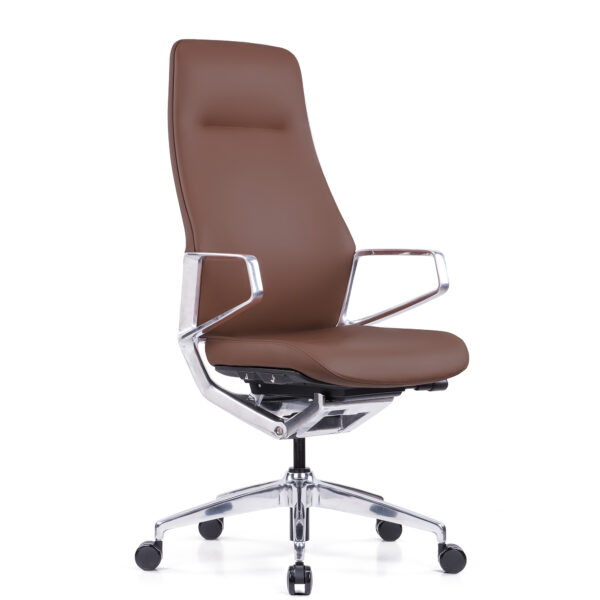 OfficeSource | Veneto | Executive High Back Chair with Polished Aluminum Frame - Image 20