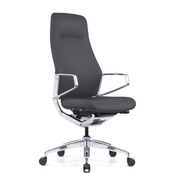 OfficeSource | Veneto | Executive High Back Chair with Polished Aluminum Frame - Image 20