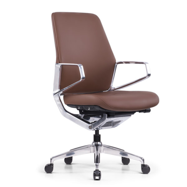 OfficeSource | Veneto | Executive Mid-Back Chair with Polished Aluminum Frame - Image 14