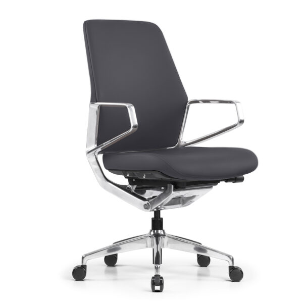 OfficeSource | Veneto | Executive Mid-Back Chair with Polished Aluminum Frame - Image 14