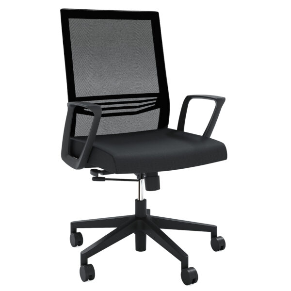 OfficeSource | Oslo | Mid-Back Mesh Conference Chair with Fixed Arms - Image 14