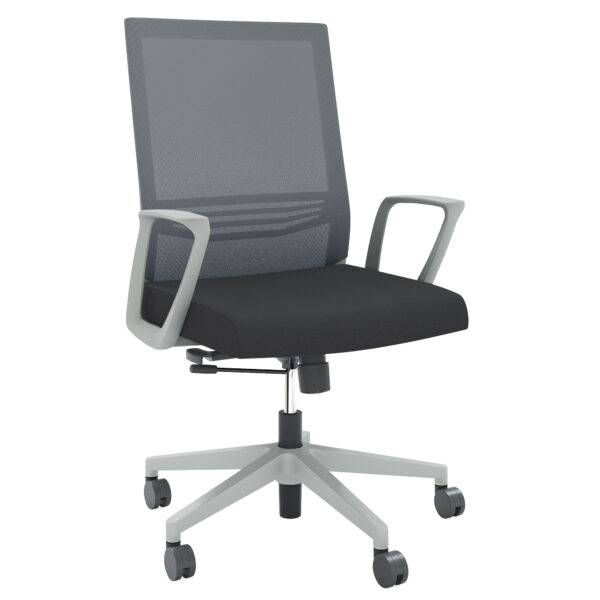 OfficeSource | Oslo | Mid-Back Mesh Conference Chair with Fixed Arms - Image 14