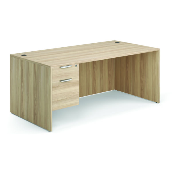 OfficeSource OS Laminate Collection Single 3/4 Pedestal Desk - 71'' x 36'' - Image 9