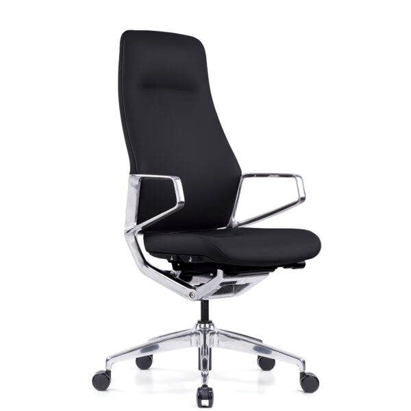 OfficeSource | Veneto | Executive High Back Chair with Polished Aluminum Frame - Image 20