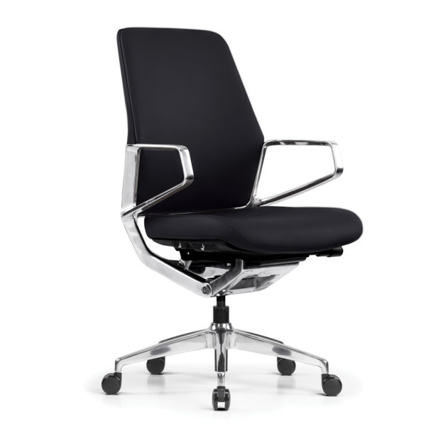 OfficeSource | Veneto | Executive Mid-Back Chair with Polished Aluminum Frame - Image 14