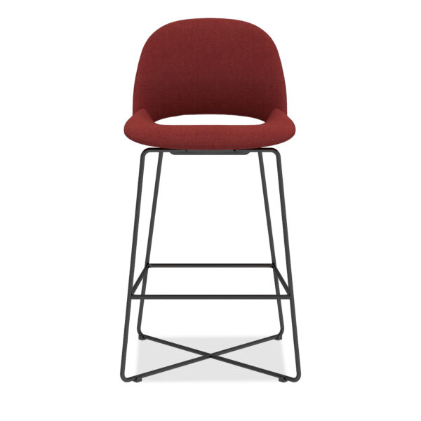 OfficeSource | Jola | Bar Height Fabric Stool with Black Metal Base - Set of 2 - Image 9