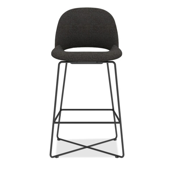 OfficeSource | Jola | Bar Height Fabric Stool with Black Metal Base - Set of 2 - Image 9