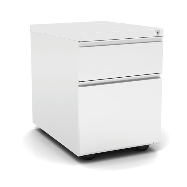 OfficeSource Metal Pedestals 2 Drawer Metal File and Box Pedestal - 22''D - Image 8