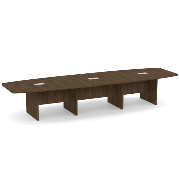 OfficeSource | OS Laminate Conference Tables | Expandable Boat Shaped Conference Table with Slab Base - 14' - Image 8
