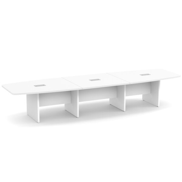 OfficeSource | OS Laminate Conference Tables | Expandable Boat Shaped Conference Table with Slab Base - 14' - Image 8