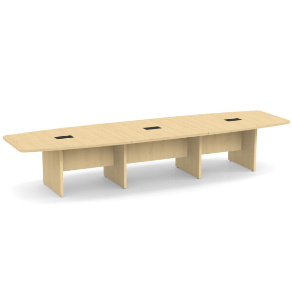 OfficeSource | OS Laminate Conference Tables | Expandable Boat Shaped Conference Table with Slab Base - 14' - Image 8