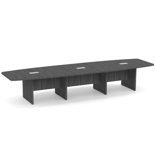 OfficeSource | OS Laminate Conference Tables | Expandable Boat Shaped Conference Table with Slab Base - 14' - Image 8