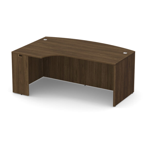 OfficeSource | OS Laminate | Bow Front Desk Shell with Left Corner Extension - Image 25