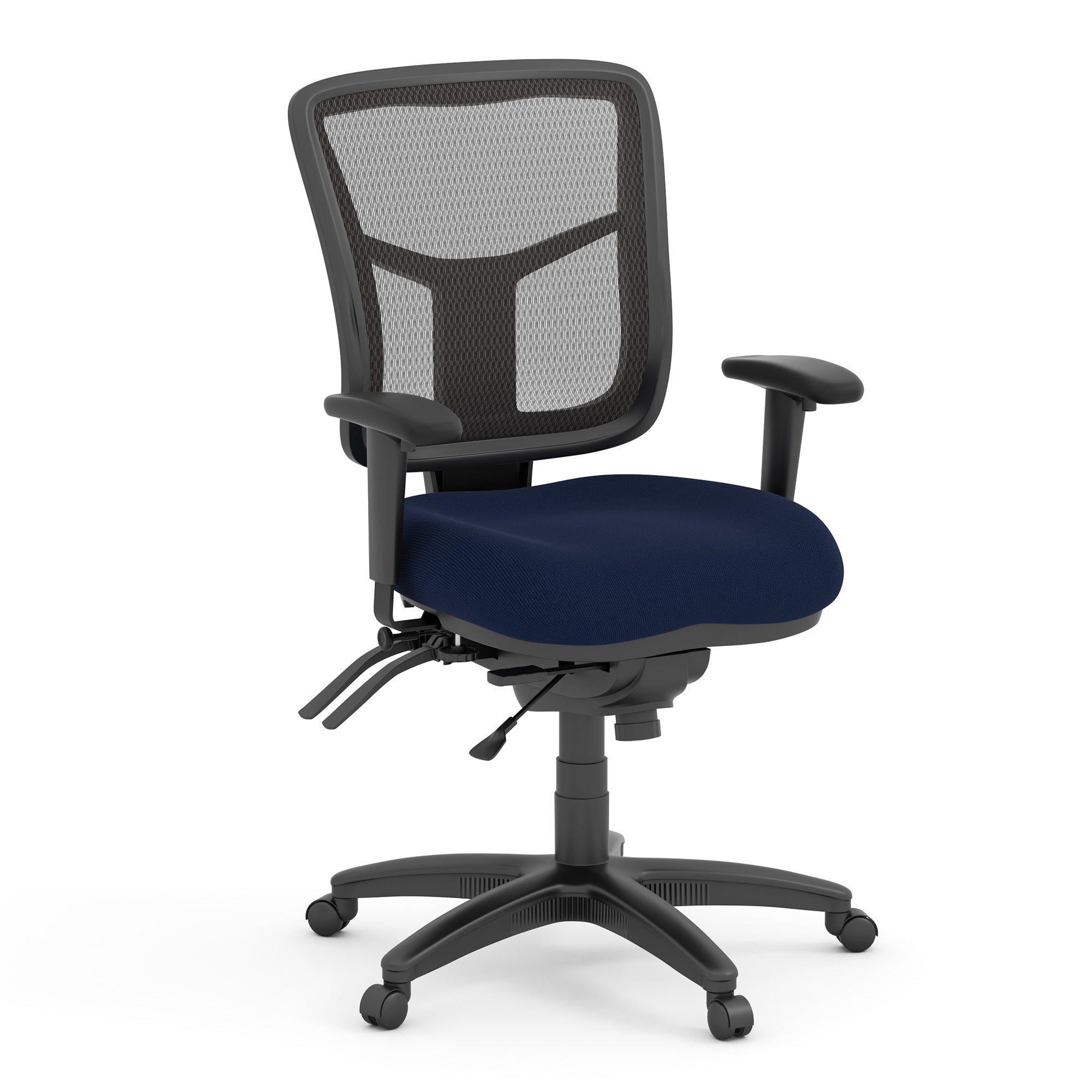 OfficeSource | CoolMesh | Multi Function, Mid Back Chair with Seat Slider and Black Frame - Fabric - Image 7