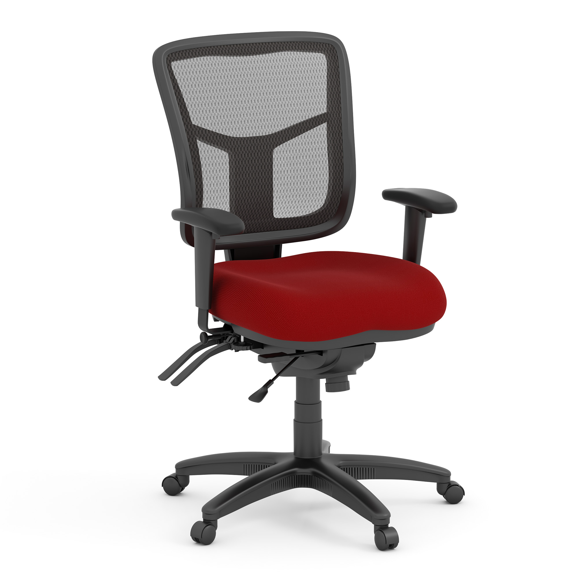 OfficeSource | CoolMesh | Multi Function, Mid Back Chair with Seat Slider and Black Frame - Fabric - Image 7