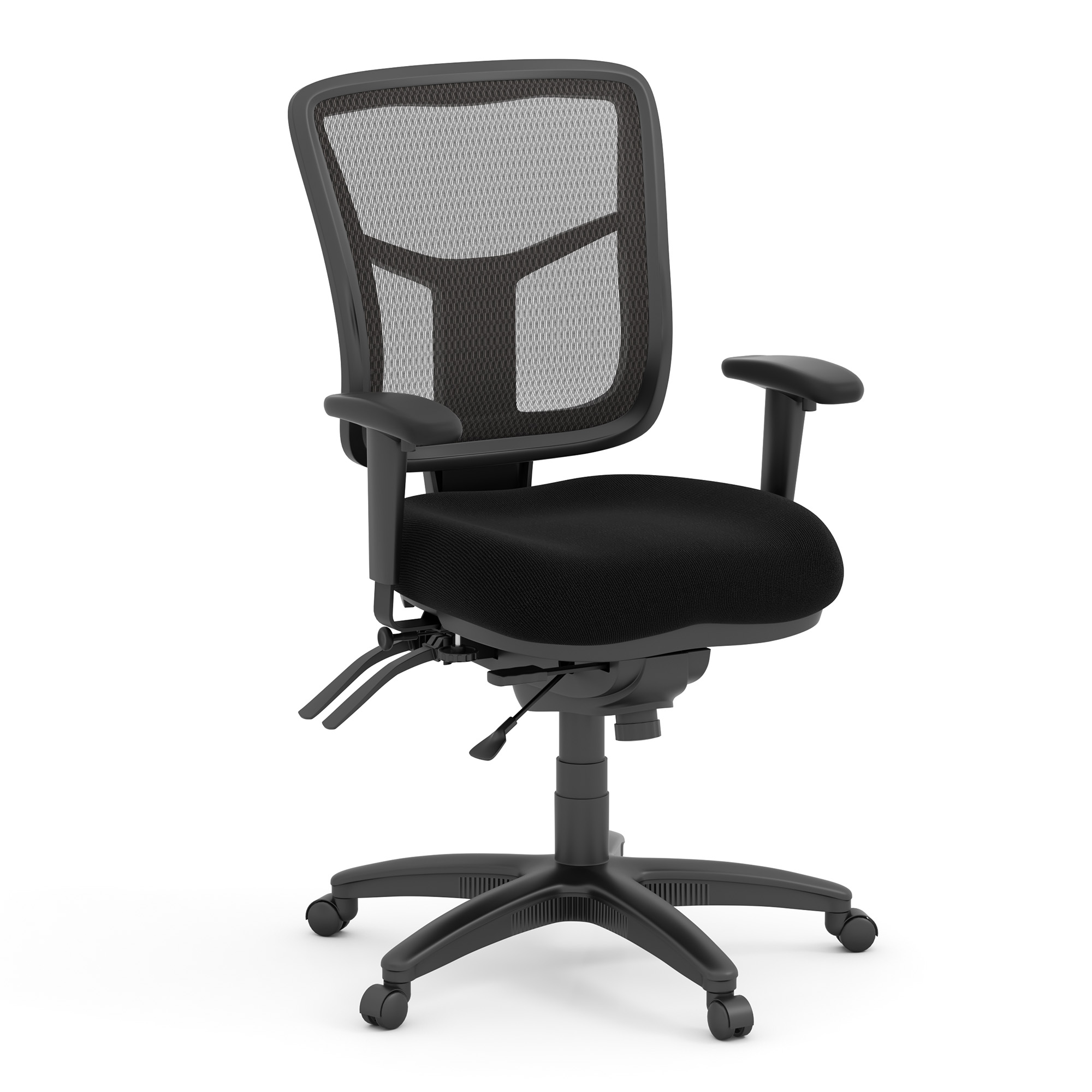 OfficeSource | CoolMesh | Multi Function, Mid Back Chair with Seat Slider and Black Frame - Fabric - Image 7