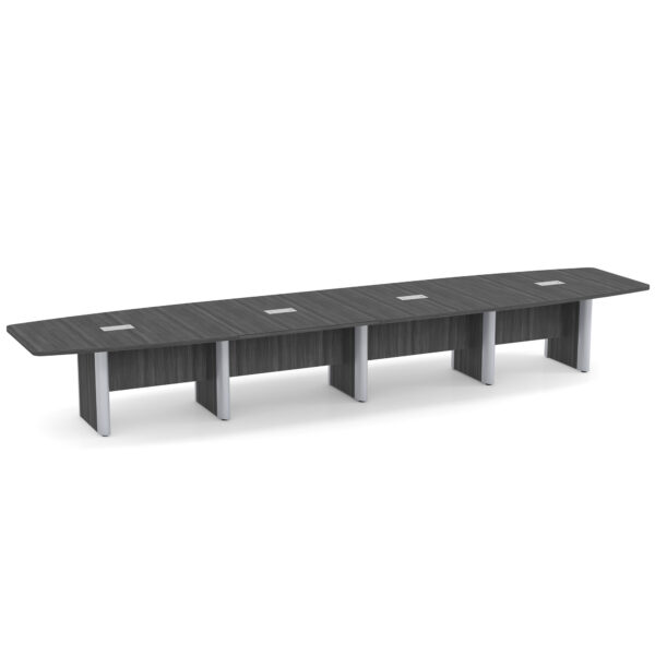 OfficeSource | OS Laminate Conference Tables | Expandable Boat Shaped Conference Table with Elliptical Base - 17.9' - Image 7