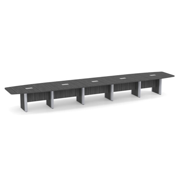 OfficeSource | OS Laminate Conference Tables | Expandable Boat Shaped Conference Table with Elliptical Base - 21.8' - Image 7