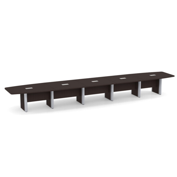OfficeSource | OS Laminate Conference Tables | Expandable Boat Shaped Conference Table with Elliptical Base - 21.8' - Image 7