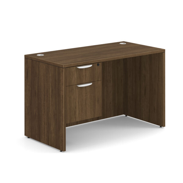 OfficeSource OS Laminate Collection Single 3/4 Pedestal Desk - 48'' x 24'' - Image 9