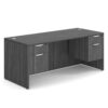 OfficeSource OS Laminate Collection Double 3/4 Pedestal Desk - 71'' x 30'' - Image 9