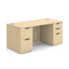 OfficeSource OS Laminate Collection Double Full Pedestal Desk - 66'' x 30'' - Image 9