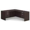 OfficeSource OS Laminate Collection Double 3/4 Pedestal ''L'' Desk - 66'' x 30'' - Image 9