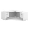 OfficeSource OS Laminate Collection Double 3/4 Pedestal ''L'' Desk - 71'' x 30'' - Image 9