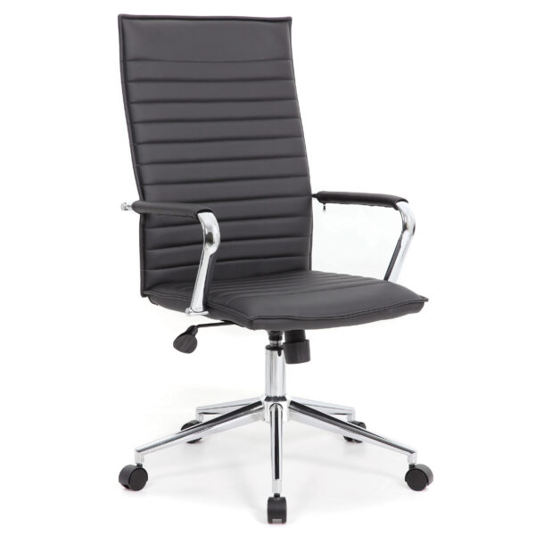 OfficeSource | Ridge | Executive High Back, Ribbed Back  Task Chair w/Chrome Base - Image 21