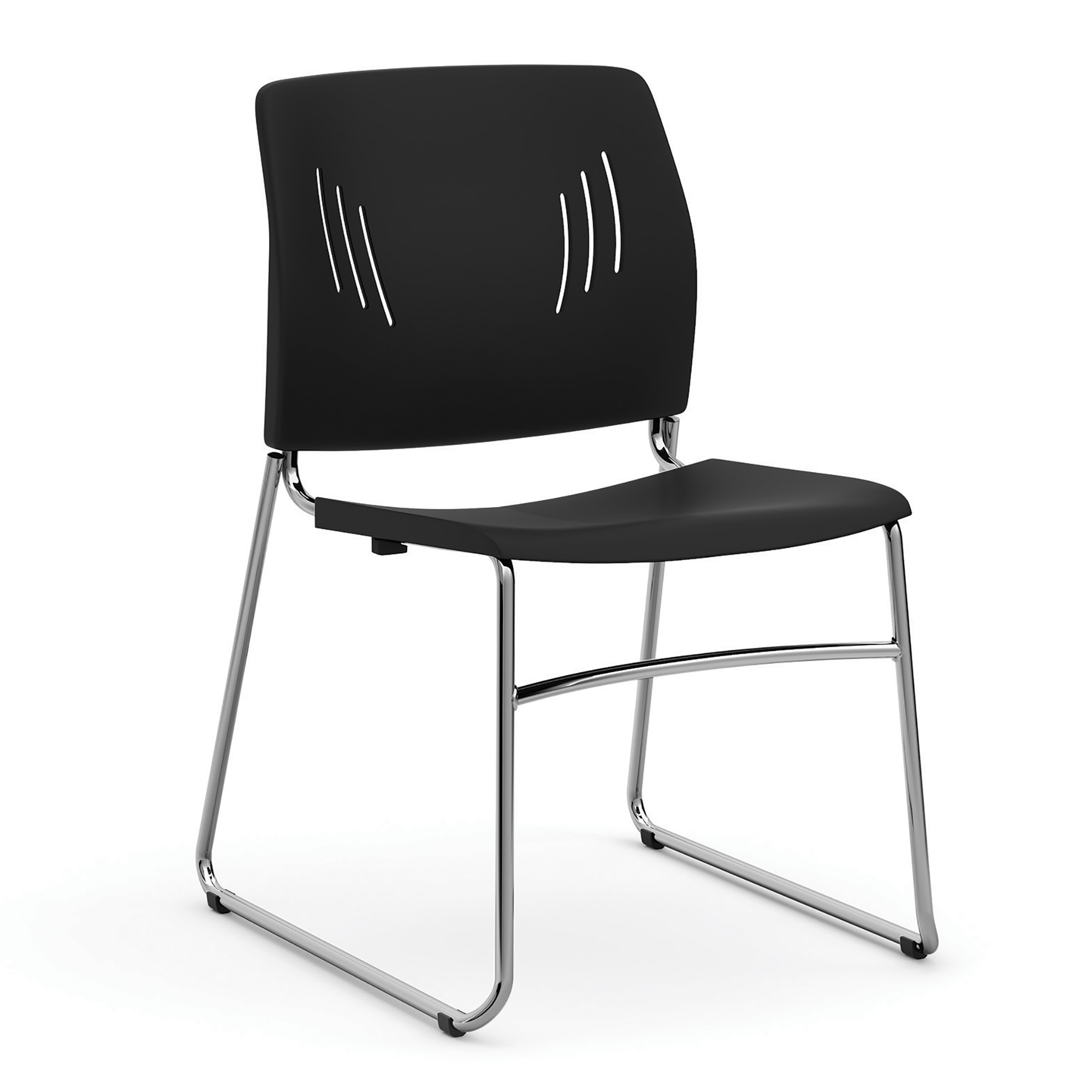 OfficeSource Stacked Seating Armless Stackable Side Chair with Chrome Frame - Image 18
