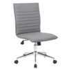 OfficeSource | Ridge | Executive Mid Back Armless, Ribbed Back Task Chair  w/Chrome Base - Image 26