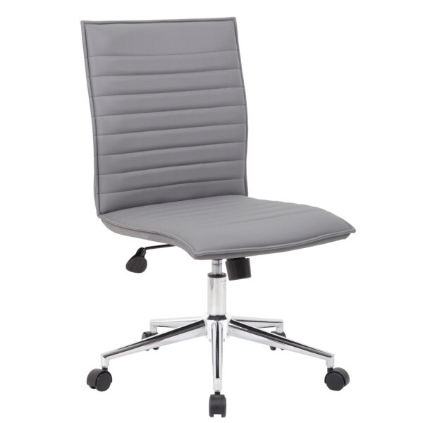 OfficeSource | Ridge | Executive Mid Back Armless, Ribbed Back Task Chair  w/Chrome Base - Image 26